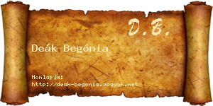 Deák Begónia névjegykártya