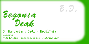 begonia deak business card